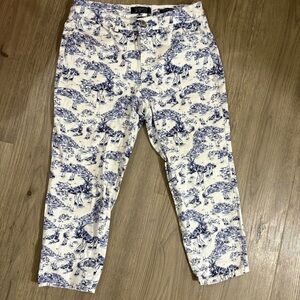 Charter Club Womens Nautical Bristol Capri Pants Jeans Blue White Sz‎ 6P Coastal